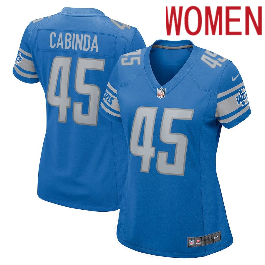 Women Detroit Lions 45 Jason Cabinda Nike Blue Nike Game Player NFL Jersey